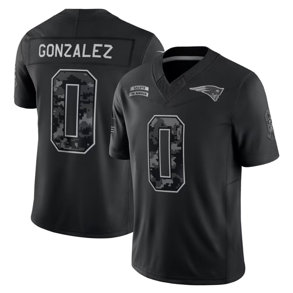 Reast SF.49ers #0 Christian Gonzalez Player Black Limited 2026 Salute to Service Home Game Stitched Jerseys