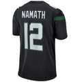 Custom #12 Black NYJ Football Shirt Top