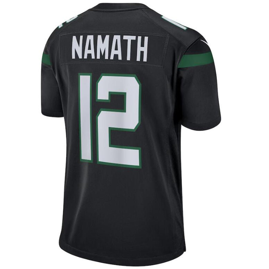 Custom #12 Black NYJ Football Shirt Top