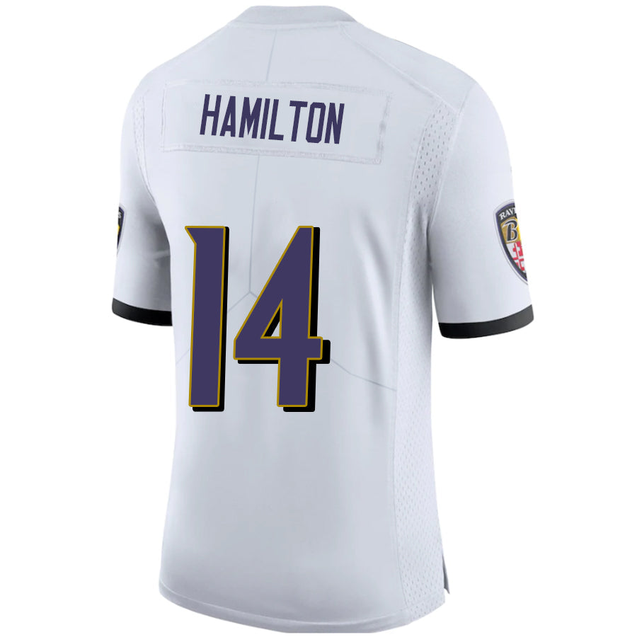 Custom #14 White BAL Football Shirt Top