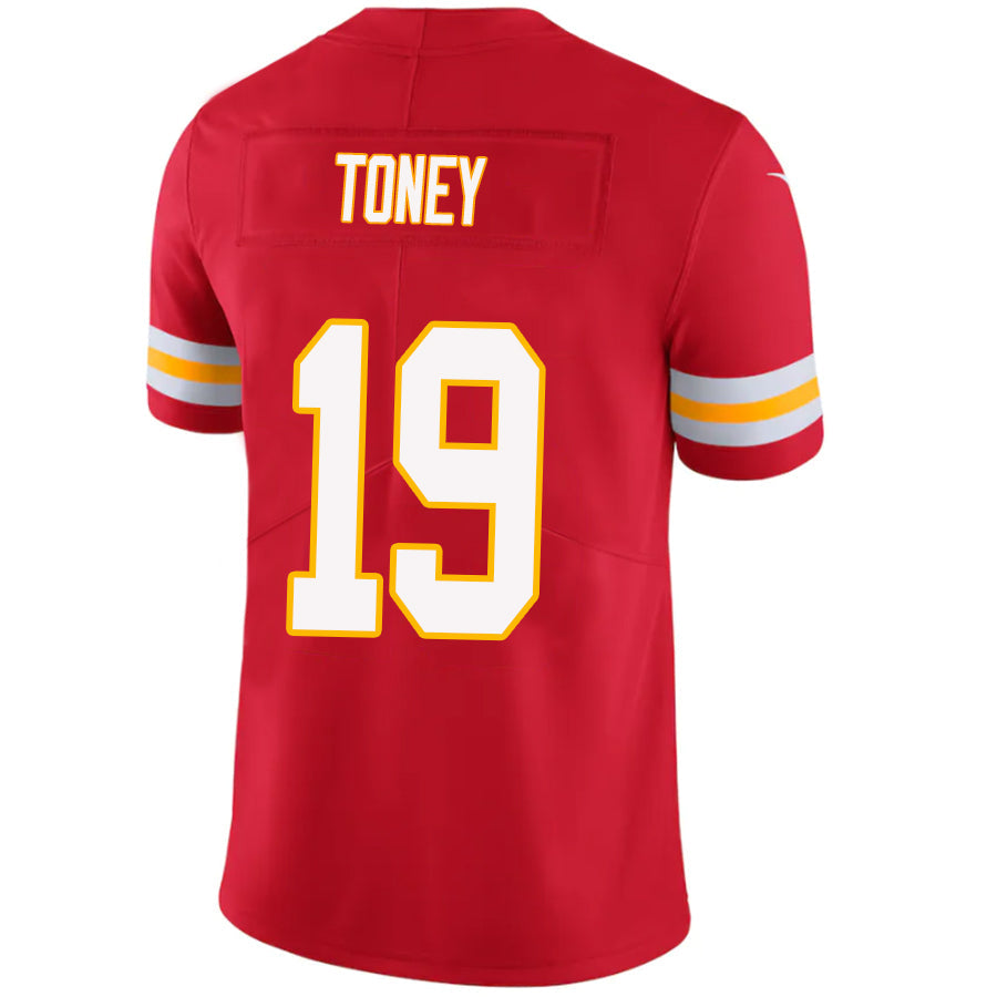 Custom #19 Red KC Football Shirt Top
