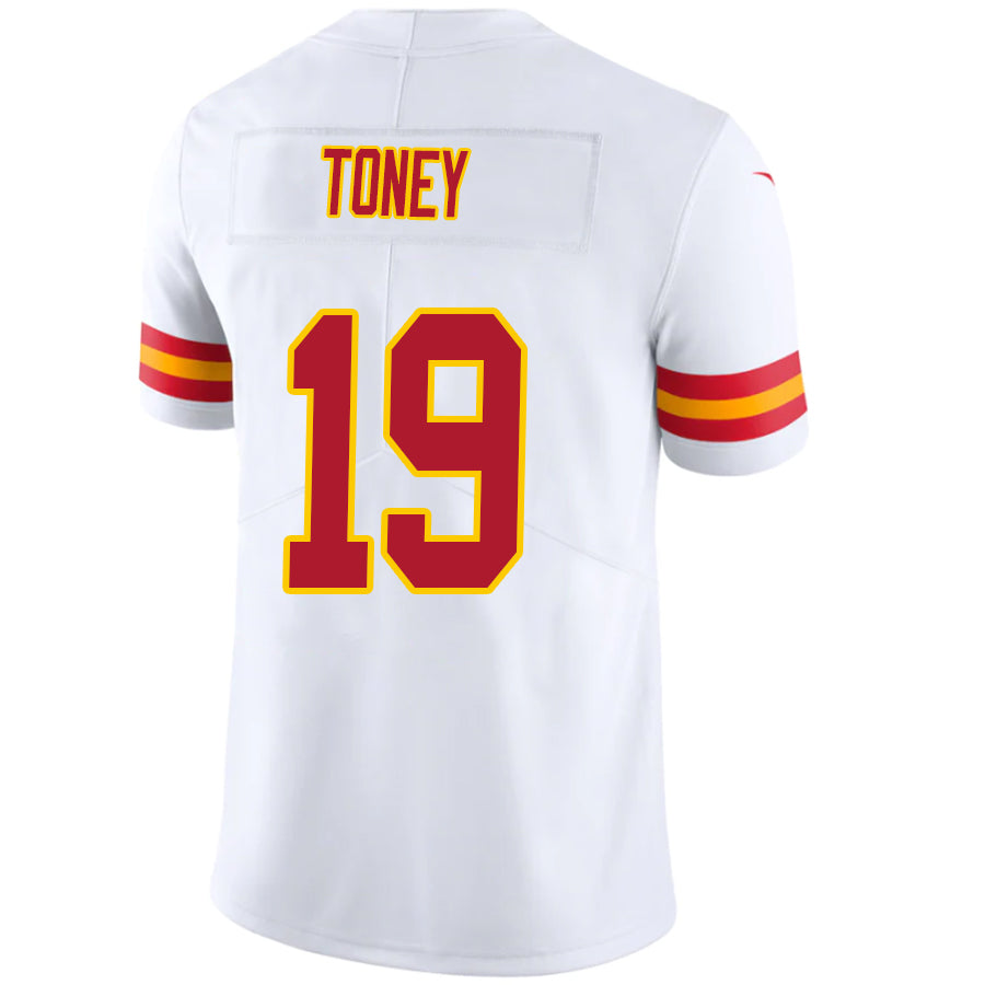 Custom #19 White KC Football Shirt Top