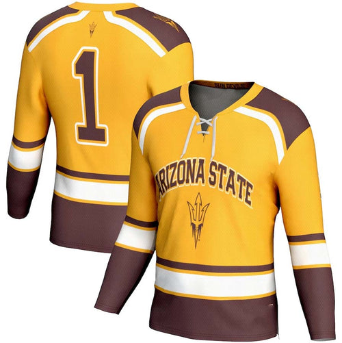 Custom #1 Gold NJD Hockey Shirt Top