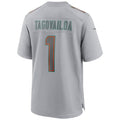 Custom #1 Gray MIA Football Shirt Top
