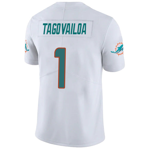 Custom #1 White MIA Football Shirt Top