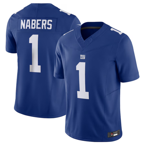 Custom #1 Royal NYG Football Shirt Top
