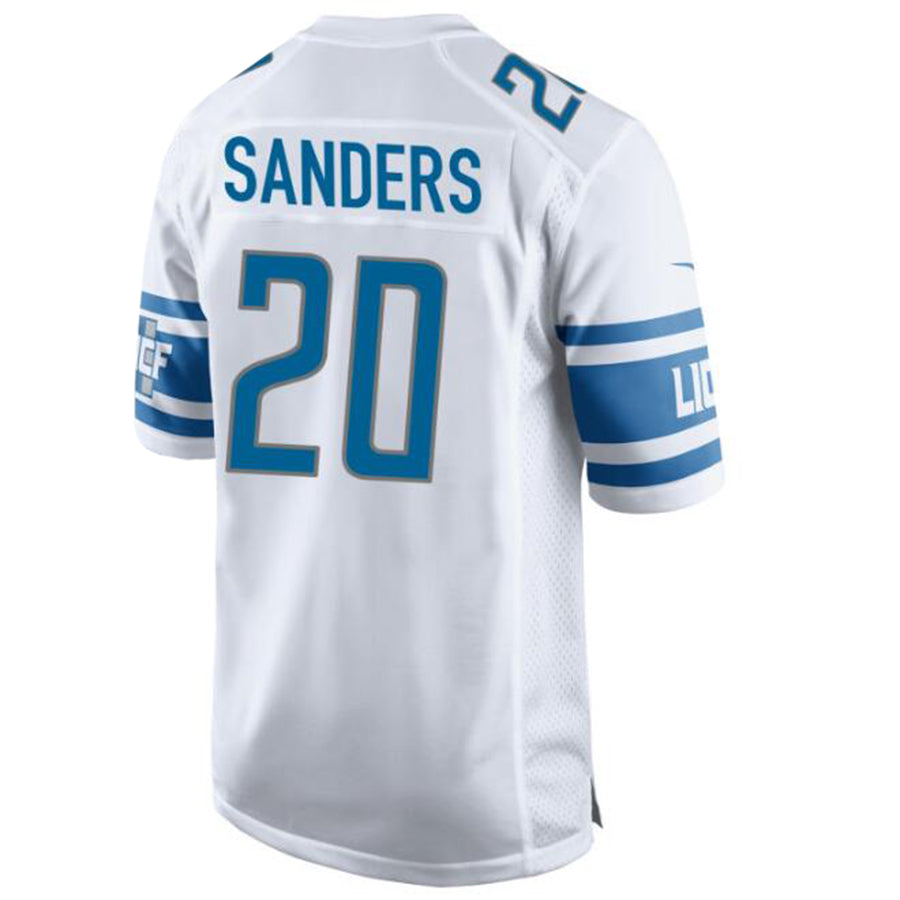 Custom #20 White DET Football Shirt Top