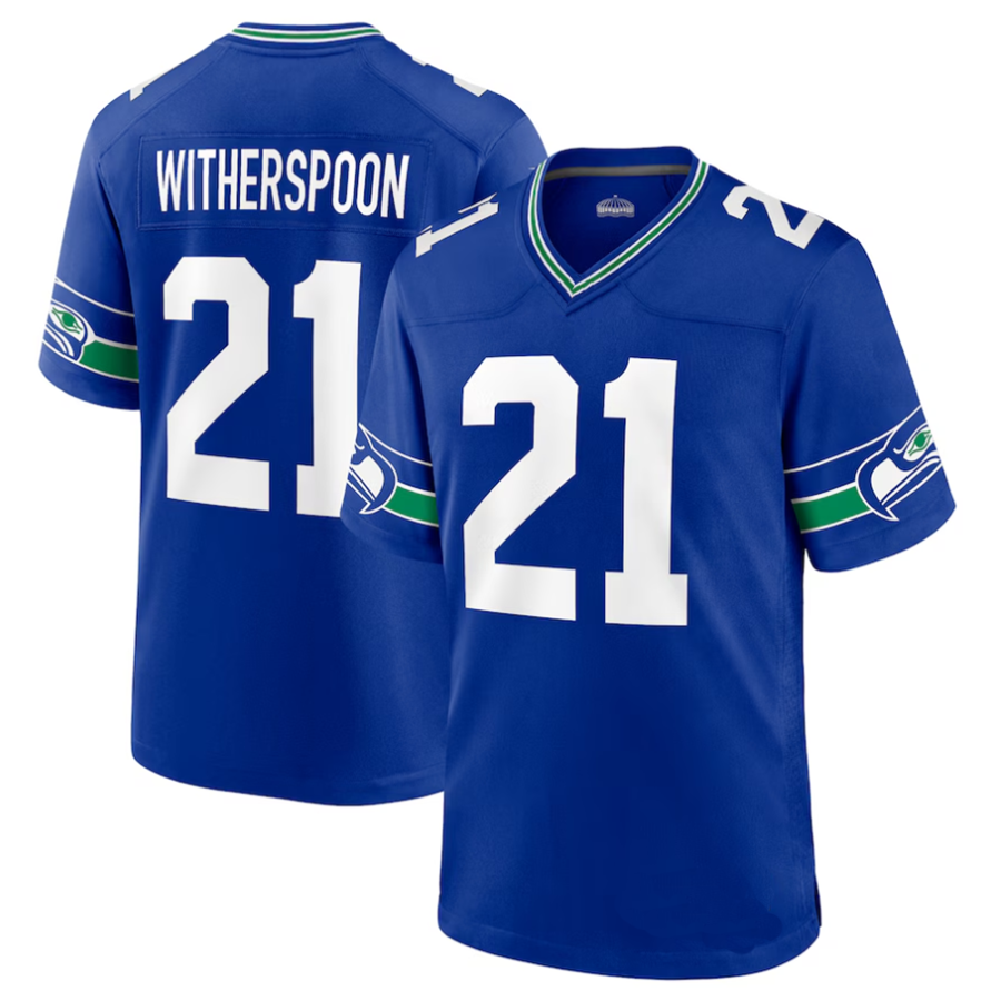 Custom #21 Royal Throwback SEA Football Shirt Top