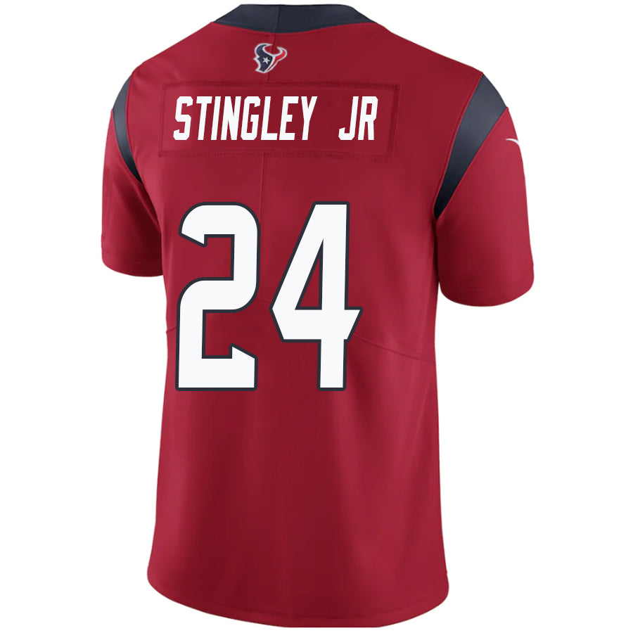 Custom #24 Red HOU Football Shirt Top