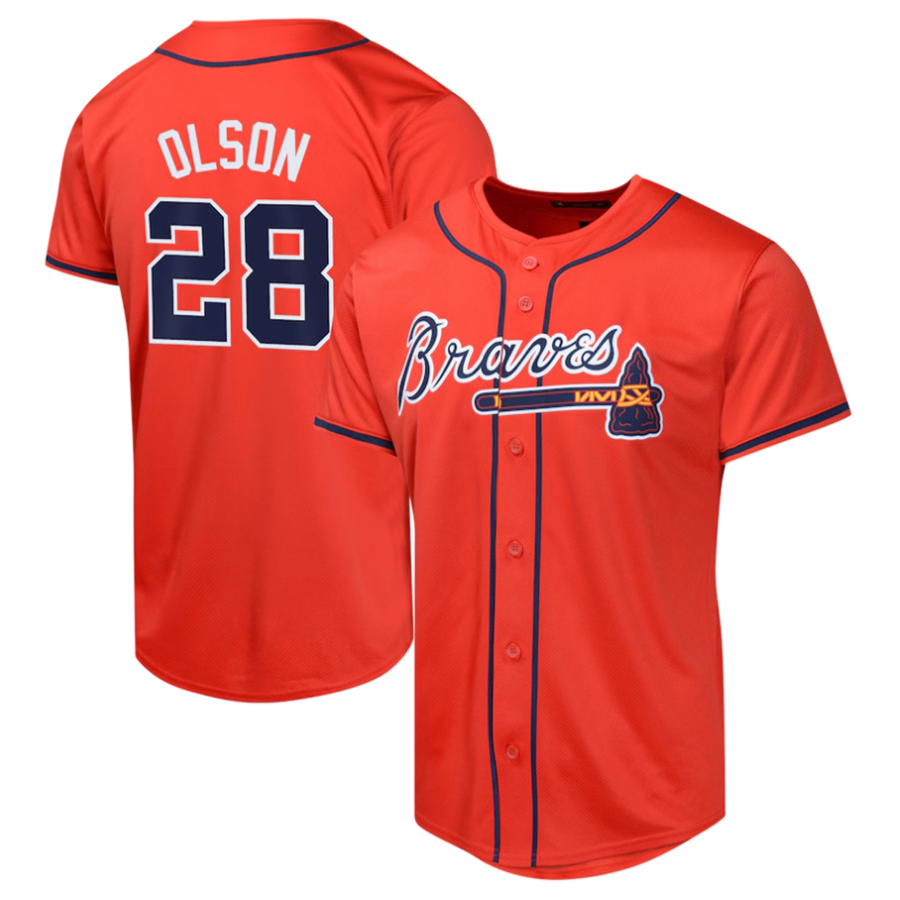 Custom #28 Red ATL Baseball Shirt Top