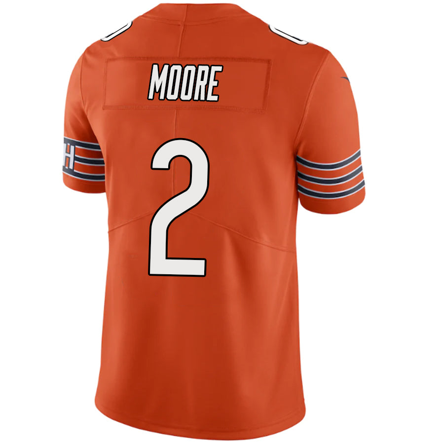 Custom #2 Orange CHI Football Shirt Top