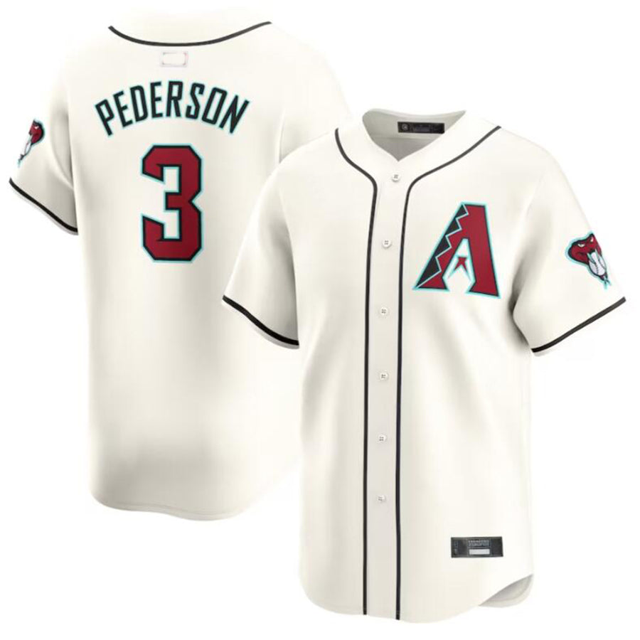 Custom #3 Cream ARI Baseball Shirt Top