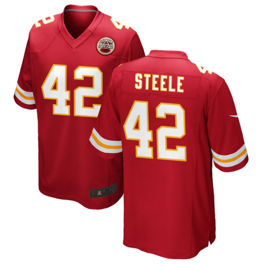 Custom #42 Red KC Football Shirt Top