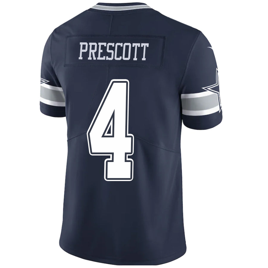 Custom #4 Navy DAL Football Shirt Top