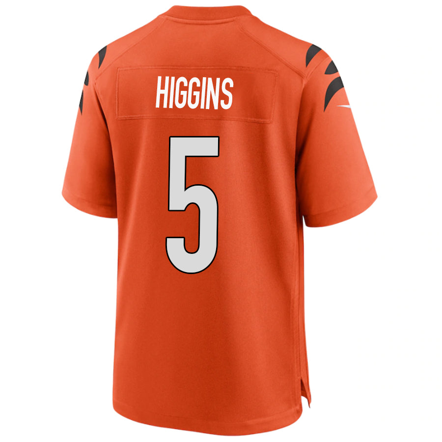 Custom #5 Orange CIN Football Shirt Top