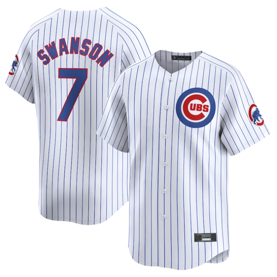 Custom #7 White CHC Baseball Shirt Top
