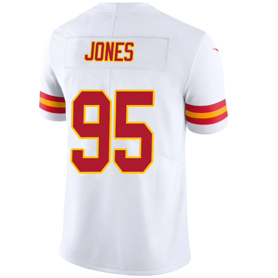Custom #95 White KC Football Shirt Top