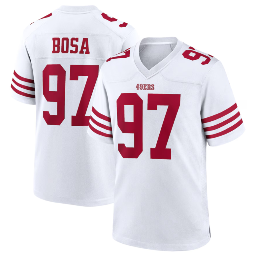 Custom #97 White SF Football Shirt Top
