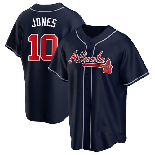 Custom #10 Navy ATL Baseball Shirt Top