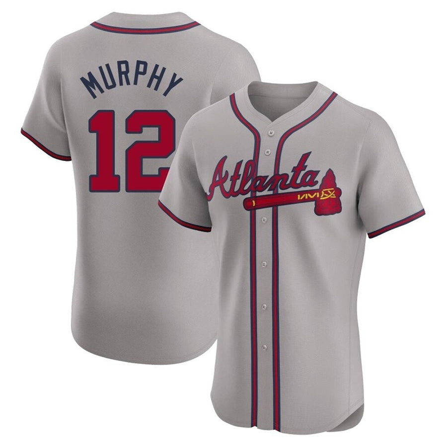 Custom #12 Gray ATL Baseball Shirt Top