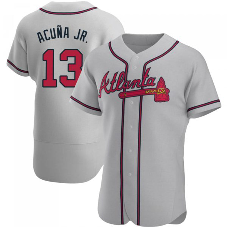 Custom #13 Gray ATL Baseball Shirt Top