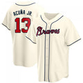 Custom #13 Cream ATL Baseball Shirt Top