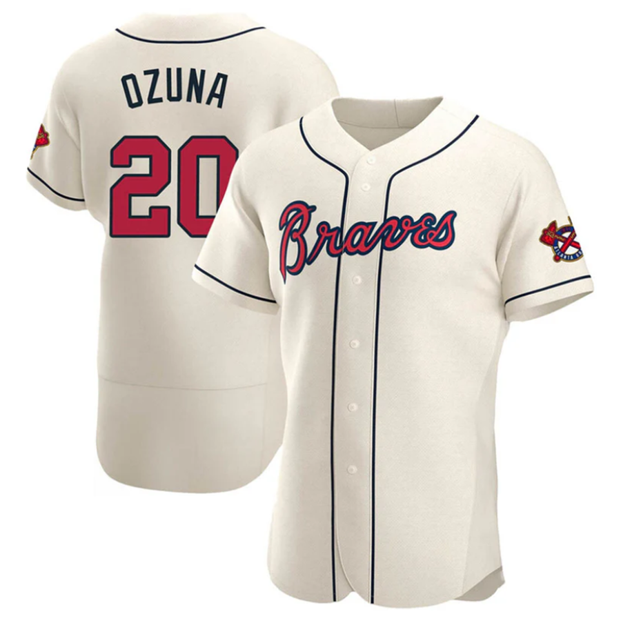 Custom #20 Cream ATL Baseball Shirt Top