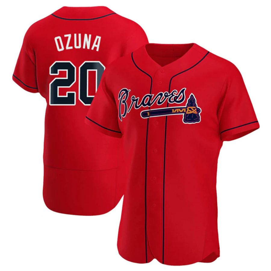 Custom #20 Red ATL Baseball Shirt Top