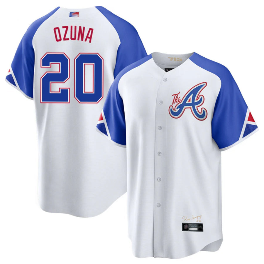 Custom #20 City Connect ATL Baseball Shirt Top