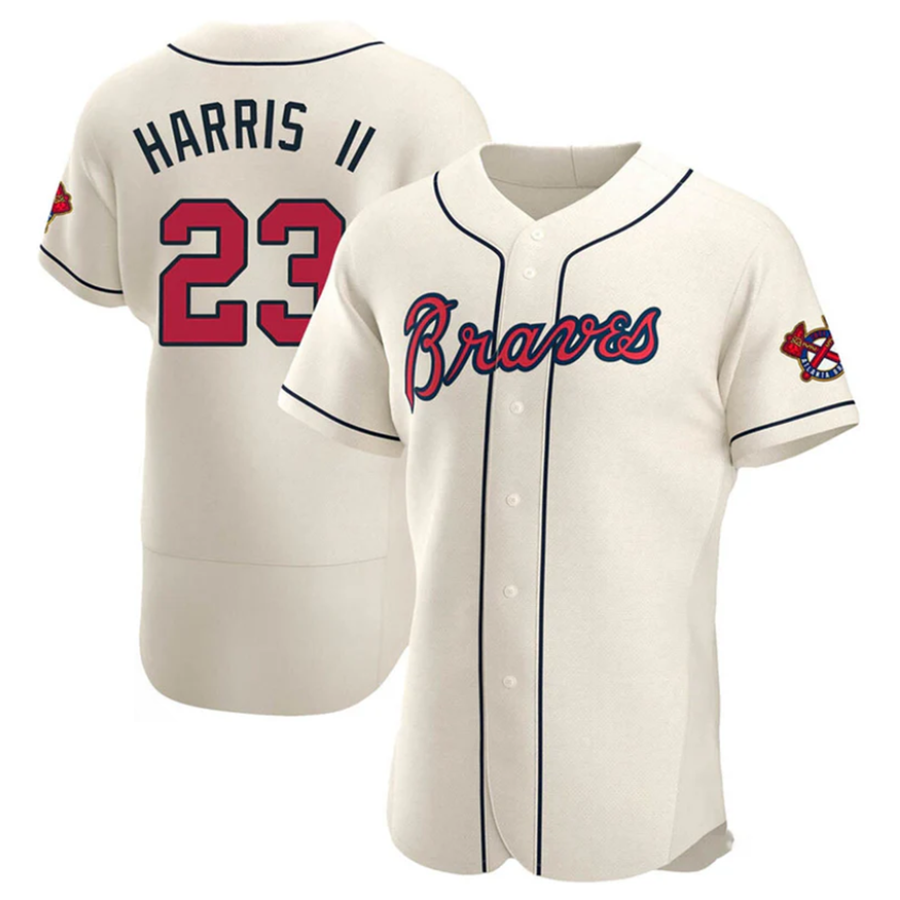 Custom #23 Cream ATL Baseball Shirt Top