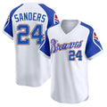 Custom #24 White Throwback ATL Baseball Shirt Top