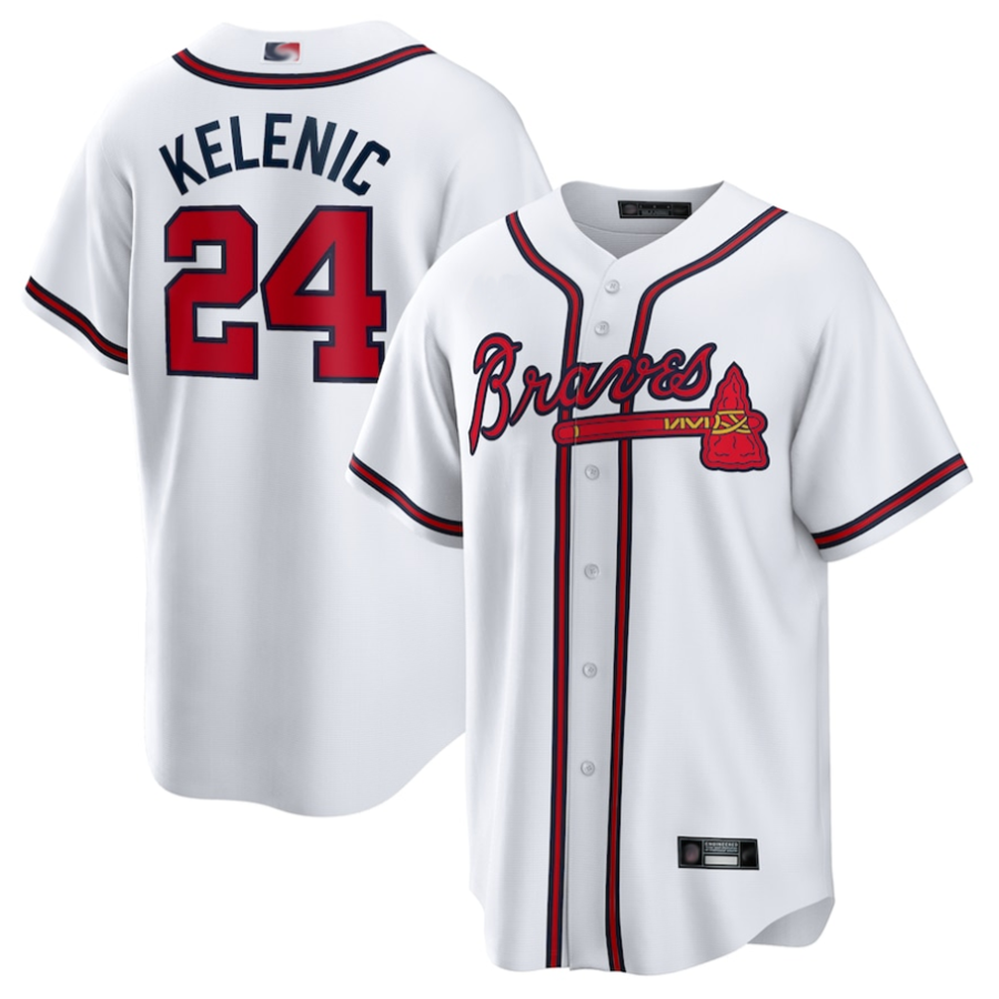 Custom #24 White ATL Baseball Shirt Top