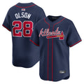 Custom #28 Navy ATL Baseball Shirt Top