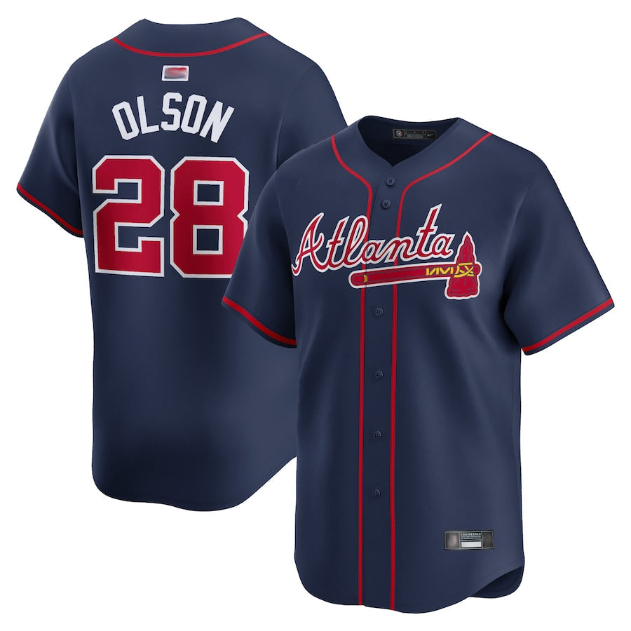 Custom #28 Navy ATL Baseball Shirt Top