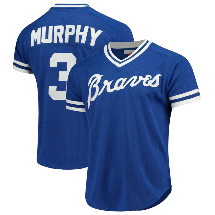Custom #3 Royal ATL Baseball Shirt Top
