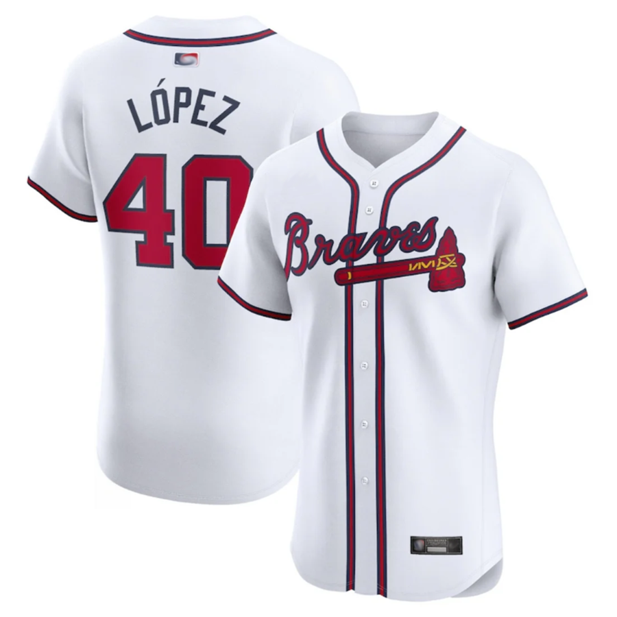 Custom #40 White ATL Baseball Shirt Top