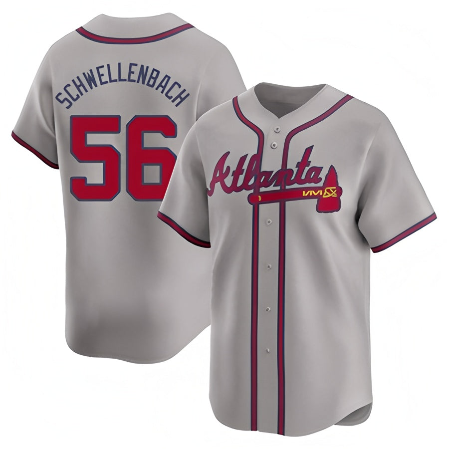 Custom #56 Gray ATL Baseball Shirt Top