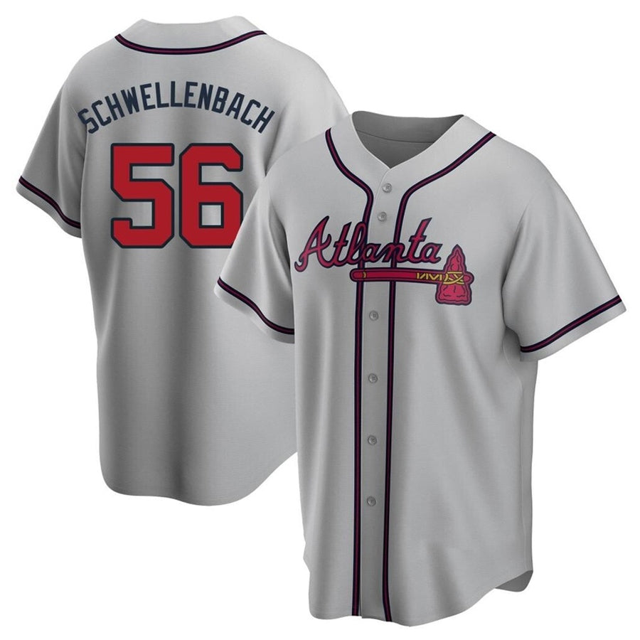 Custom #56 Gray ATL Baseball Shirt Top