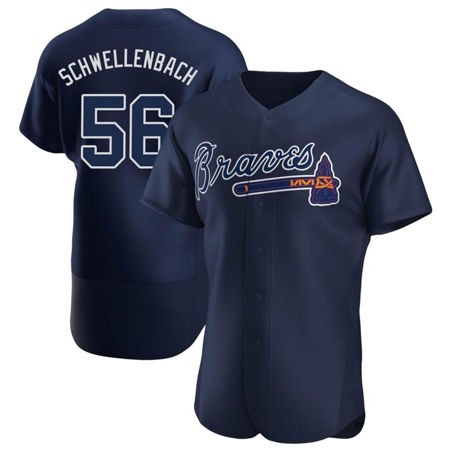 Custom #56 Navy ATL Baseball Shirt Top