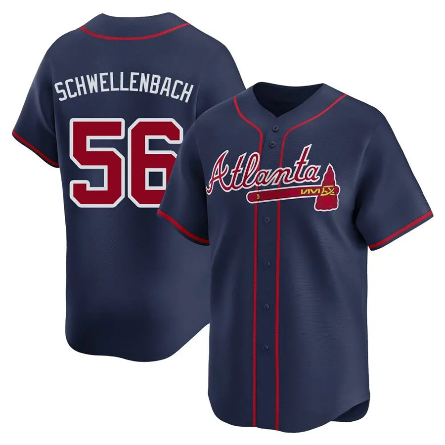 Custom #56 Navy ATL Baseball Shirt Top