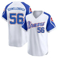 Custom #56 White Throwback ATL Baseball Shirt Top
