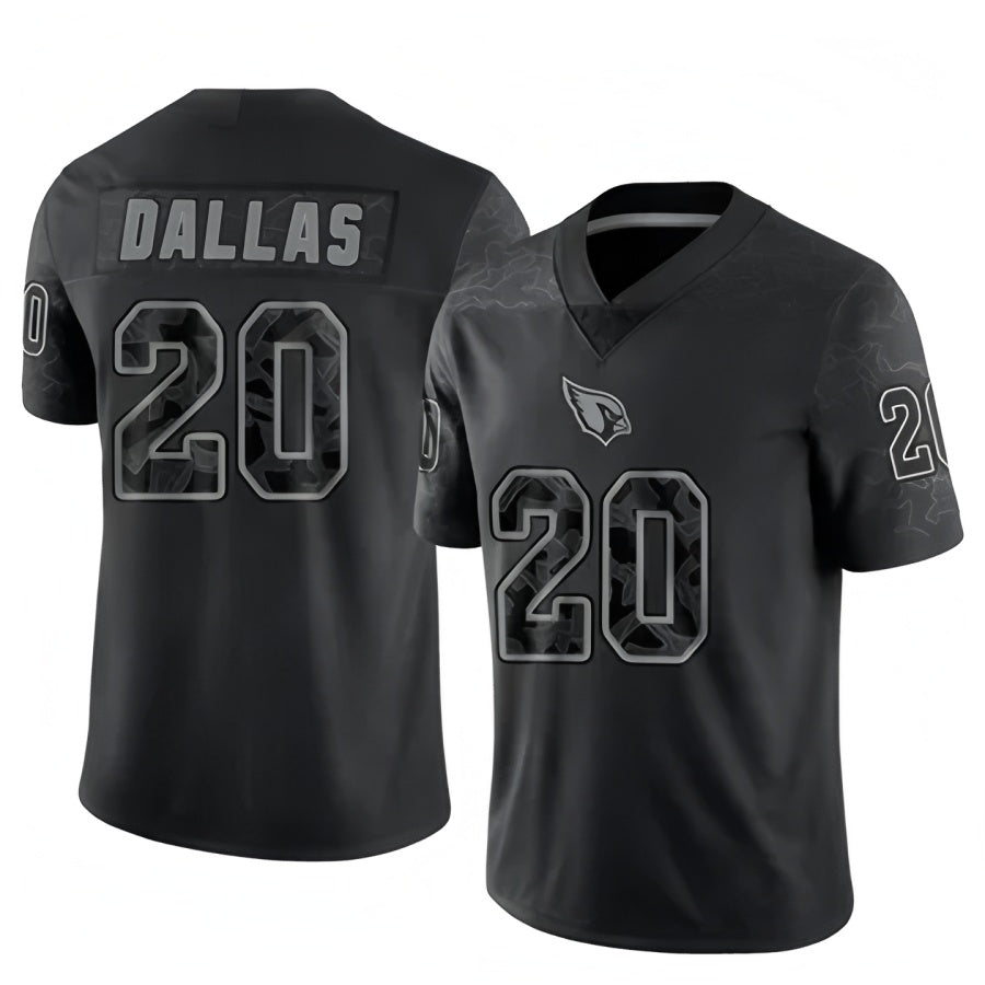 Custom #20 Black ARI Football Shirt Top