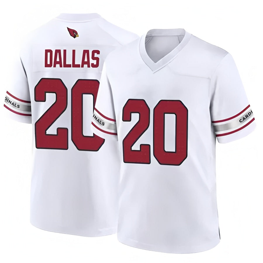 Custom #20 White ARI Football Shirt Top
