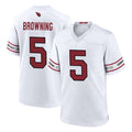 Custom #5 White ARI Football Shirt Top