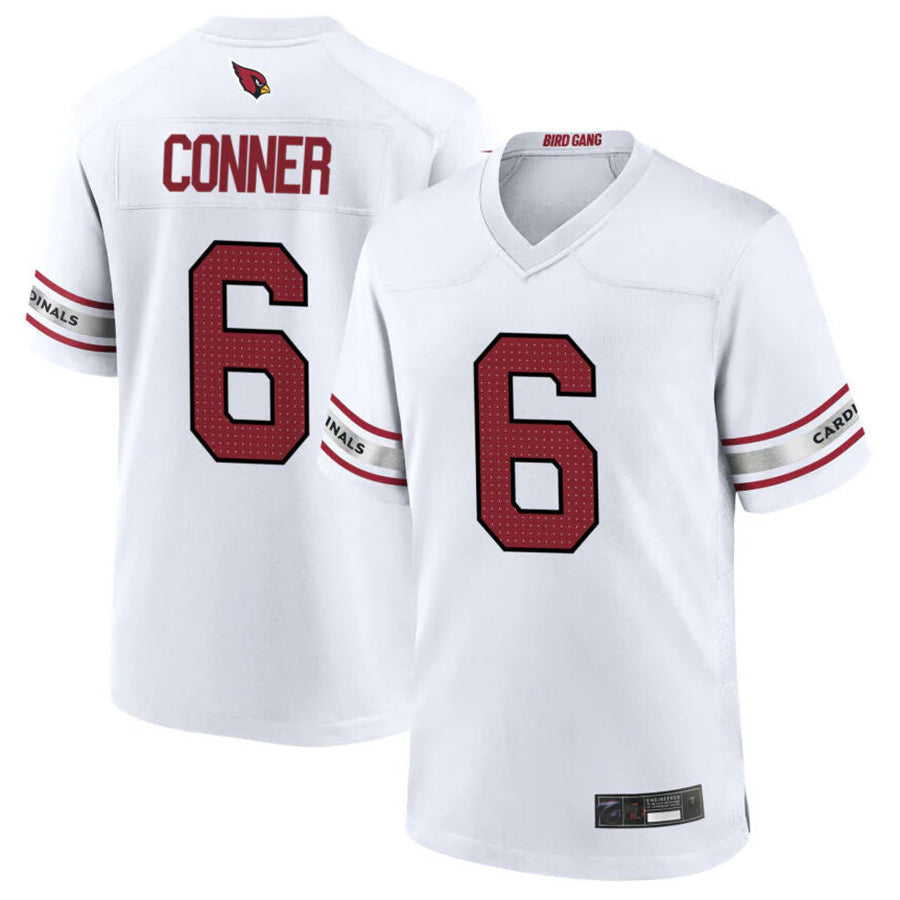 Custom #6 White ARI Football Shirt Top