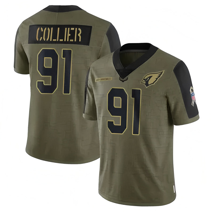 Custom #91 Olive ARI Football Shirt Top