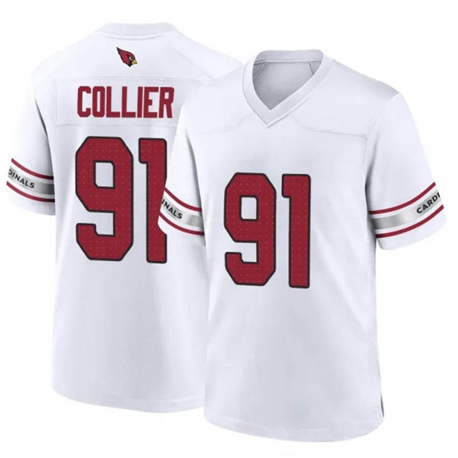Custom #91 White ARI Football Shirt Top