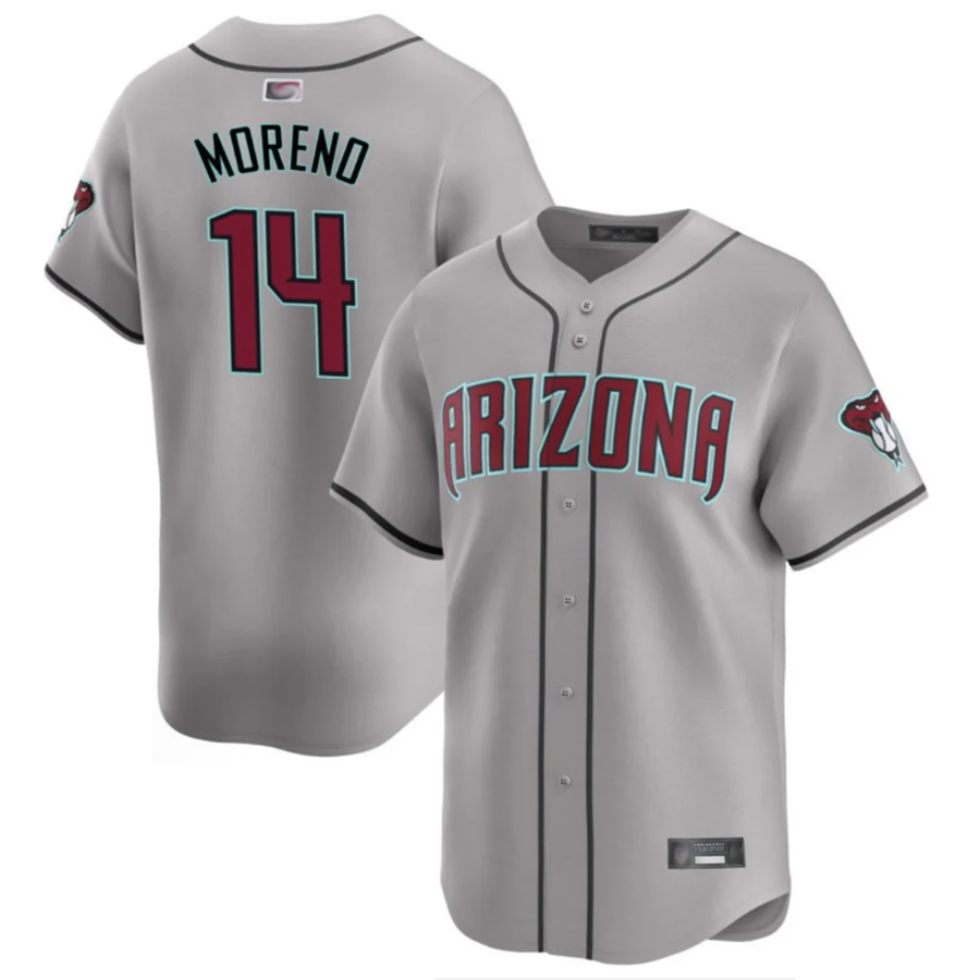 Custom #14 Gray ARI Baseball Shirt Top