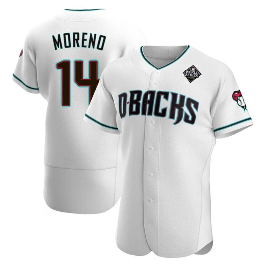Custom #14 White ARI Baseball Shirt Top