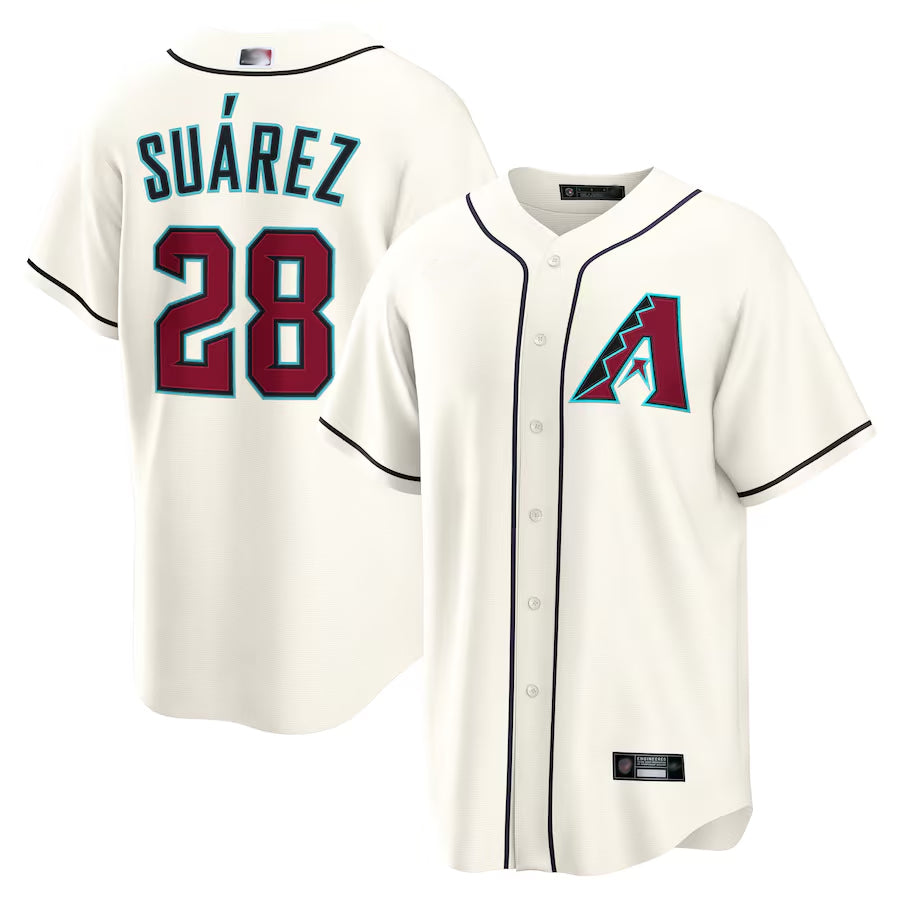 Custom #28 Cream ARI Baseball Shirt Top